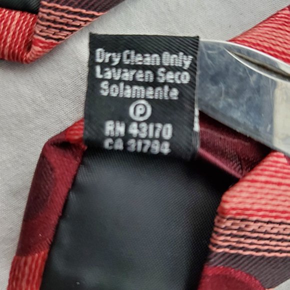 Concepts by Claiborne Silk Necktie Red Polka Dot Black Stripes Pattern Designer - Picture 8 of 8